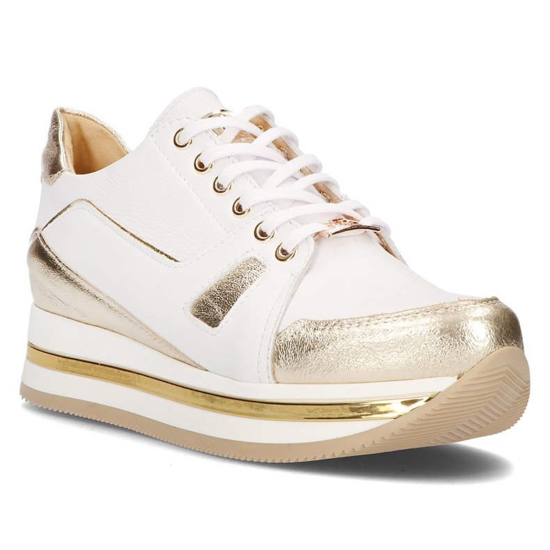 Baskets en cuir Filippo 092 blanc et or blanche d'or