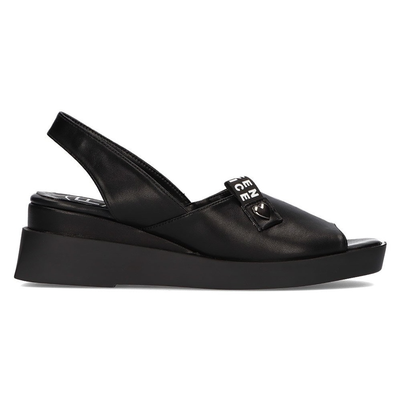 Sandales noires sur le coin Filippo DS2355 / 21 Bk le noir