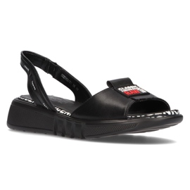 Sandales noires à semelle compensée Filippo DS2352 / 21 Bk le noir