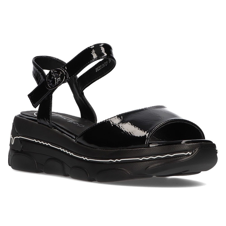 Sandales noires sur le coin Filippo DS2319 / 21 Bk le noir