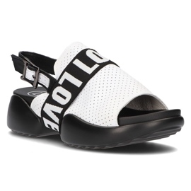 Sandales en cuir Filippo DS2153 / 21 Wh blanc blanche