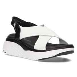 Sandales en cuir Filippo DS2015/21 WH/BK noir et blanc