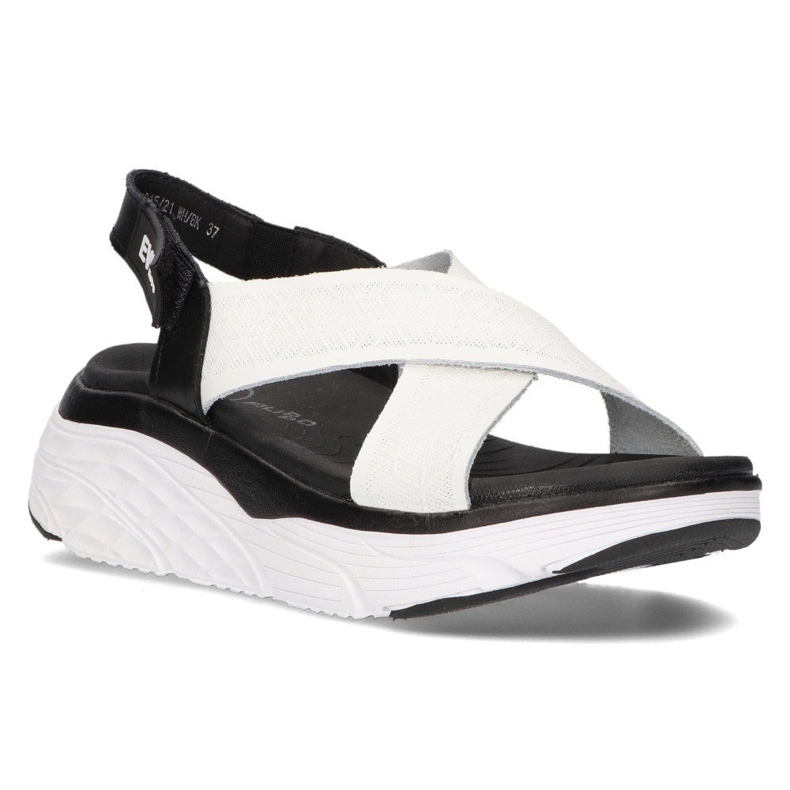 Sandales en cuir Filippo DS2015/21 WH/BK noir et blanc blanche le noir