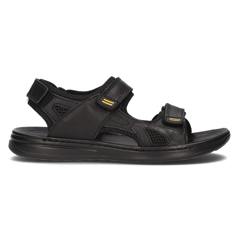 Sandales pour hommes en cuir Filippo MS2305 / 21 Bk noir le noir