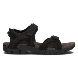 Sandales pour hommes en cuir Filippo MS2306 / 21 Bk noir