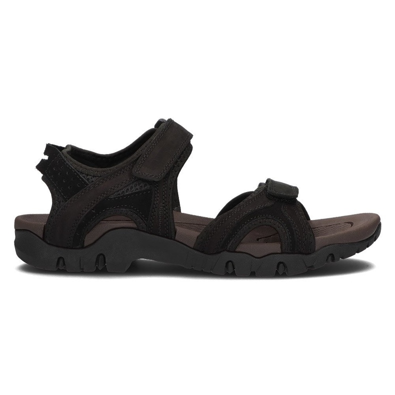 Sandales pour hommes en cuir Filippo MS2306 / 21 Bk noir le noir