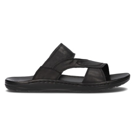 Chaussons homme en cuir Filippo MK2304 / 21 Bk noir