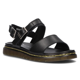 Sandales en cuir Filippo DS2040/21 Bk noir le noir
