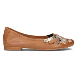 Ballerines en cuir Filippo 01358 rouge brun