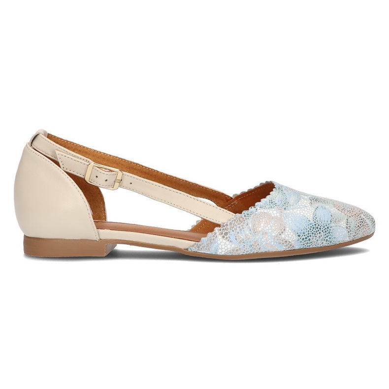 Chaussures en cuir Filippo 4972A beige et turquoise