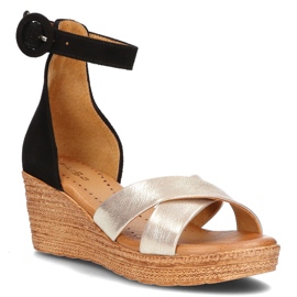 Sandales en cuir Filippo 04565-25 / 00-5 or et noir doré