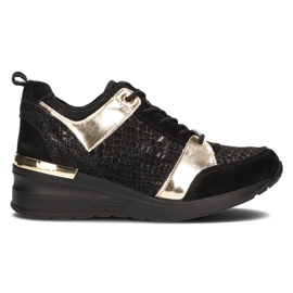 Baskets en cuir Filippo DP3170 / 21 Bk or noir le noir d'or