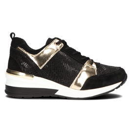 Baskets en cuir Filippo DP3170/21 Go or noir le noir