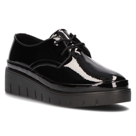 Chaussures en cuir Filippo DP3025 / 21 Bk noir le noir