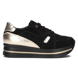 Baskets en cuir Filippo DP3407/21 Bk Go Noir le noir d'or