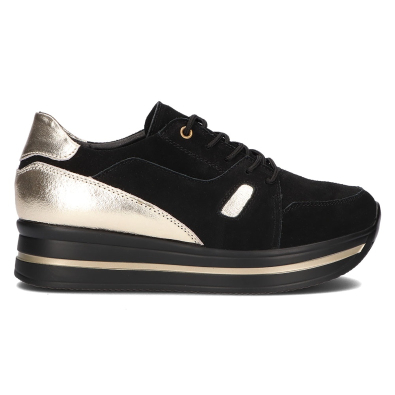 Baskets en cuir Filippo DP3407/21 Bk Go Noir le noir d'or
