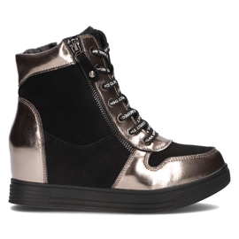 Bottes en cuir Filippo DBT3148 / 21 Bk Gn nickel foncé noir argent
