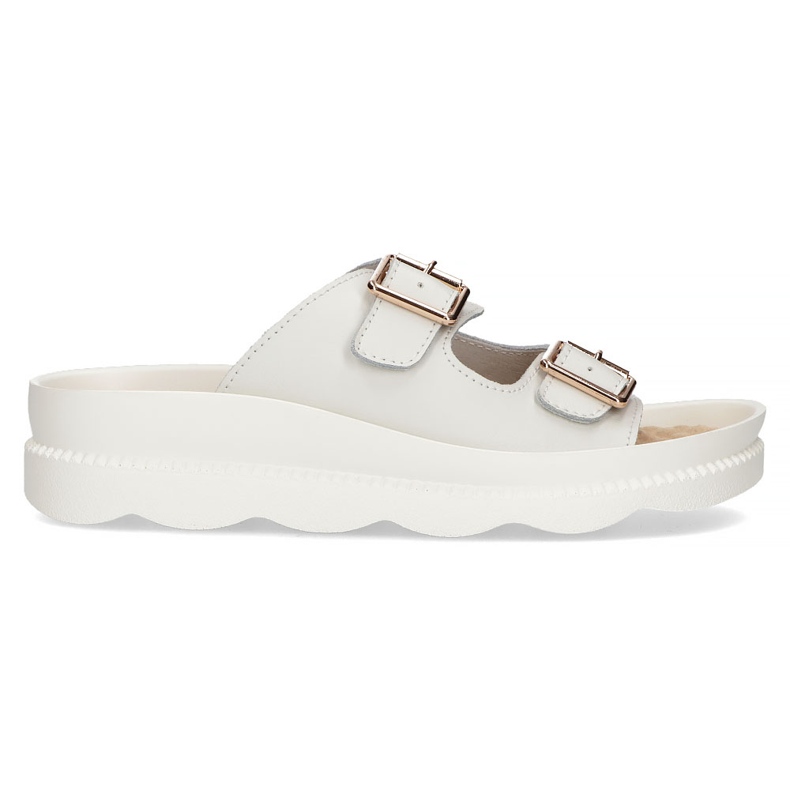 Chaussons en cuir Filippo DK3599 / 22 Wh blanc blanche