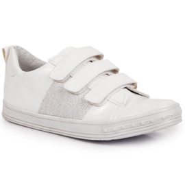 Chaussures baskets fille avec velcro blanc Kornecki 6286 blanche
