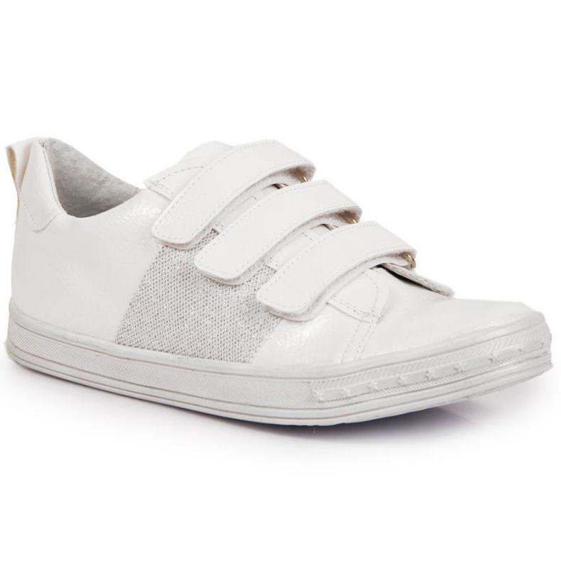 Chaussures baskets fille avec velcro blanc Kornecki 6286 blanche Chaussures baskets fille avec velcro blanc Kornecki 6286 blanche