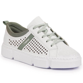 Chaussures ajourées en cuir Rieker W RKR509 blanc blanche