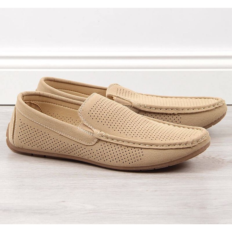Mocassins ajourés slip on News M EVE341 beige