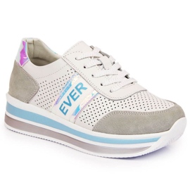 Baskets en cuir sur la plate-forme holo Filippo W PAW150C blanc