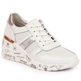 Baskets en cuir à plateforme Filippo W PAW323 blanc blanche