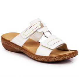 Velcro cuir Rieker W RKR511 blanc blanche