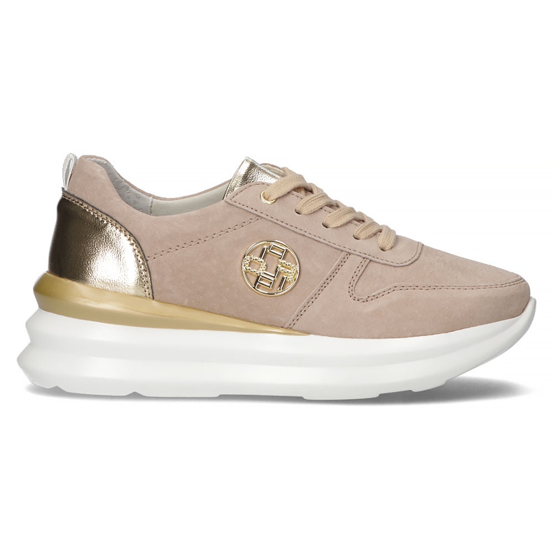 Baskets en cuir Filippo DP3505/22 Be beige d'or