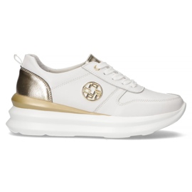 Baskets en cuir Filippo DP3505 / 22 Wh blanc blanche d'or