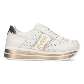 Sneakers en cuir Filippo DP1414/22 Wh Go or blanc doré