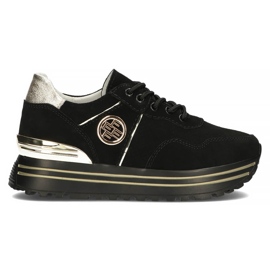 Baskets en cuir Filippo DP3538/22 Bk Go noir le noir