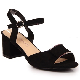 Sandales sur le poteau de Sergio Leone W SK139E noir