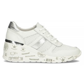 Baskets en cuir Filippo DP3550 / 22 Wh blanc blanche