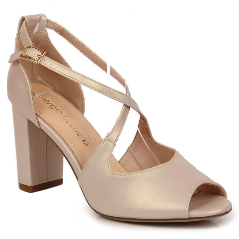 Sandales sur un poteau nacré Sergio Leone W SK210D beige