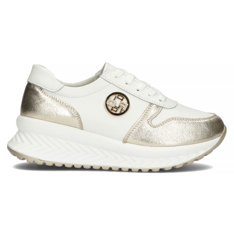Baskets en cuir Filippo DP3547 / 22 Wh Go blanc blanche d'or