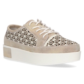 Chaussures en cuir FILIPPO DP2026/22 Go dorées