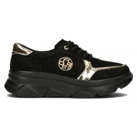 Baskets en cuir Filippo DP2138/22 Bk Go noir le noir d'or