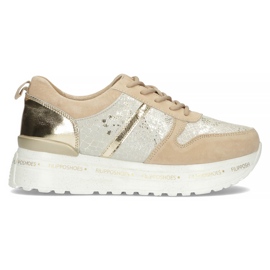Baskets en cuir Filippo DP3691/22 Be Go beige doré