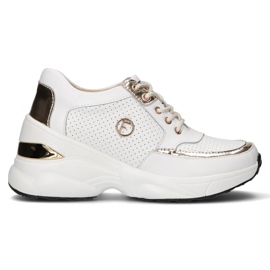 Baskets en cuir Filippo DP3655 / 22 Wh blanc blanche d'or