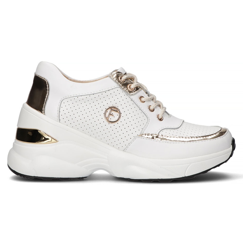 Baskets en cuir Filippo DP3655 / 22 Wh blanc blanche d'or