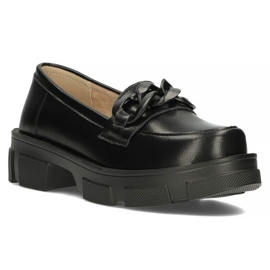 Chaussures en cuir Filippo DP3221 / 22 Bk Bk noir