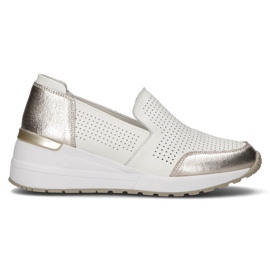 Chaussures en cuir Filippo DP3537 / 22 Wh blanc argent