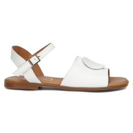 Sandales en cuir Filippo DS3900 / 22 Wh blanc blanche