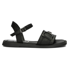 Sandales en cuir Filippo DS3901/22 Bk noir le noir