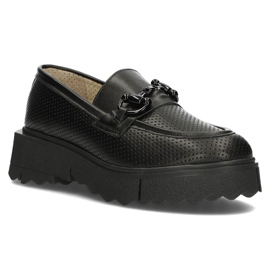 Chaussures en cuir Filippo DP3910 / 22 Bk noir le noir