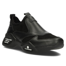Chaussures en cuir Filippo DP3911 / 22 Bk noir le noir