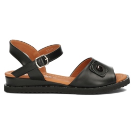 Sandales en cuir Filippo DS3913/22 Bk noir le noir