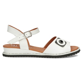 Sandales en cuir Filippo DS3913 / 22 Wh blanc